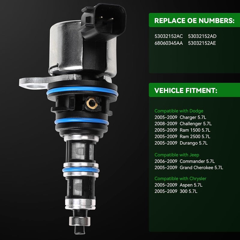 DTMAP VVT Solenoid Intake & Exhaust Variable Valve Timing Solenoid Oil Control Valve for Dodge Chrysler Jeep, Replaces 53032152AC 68060345AA - Image 2